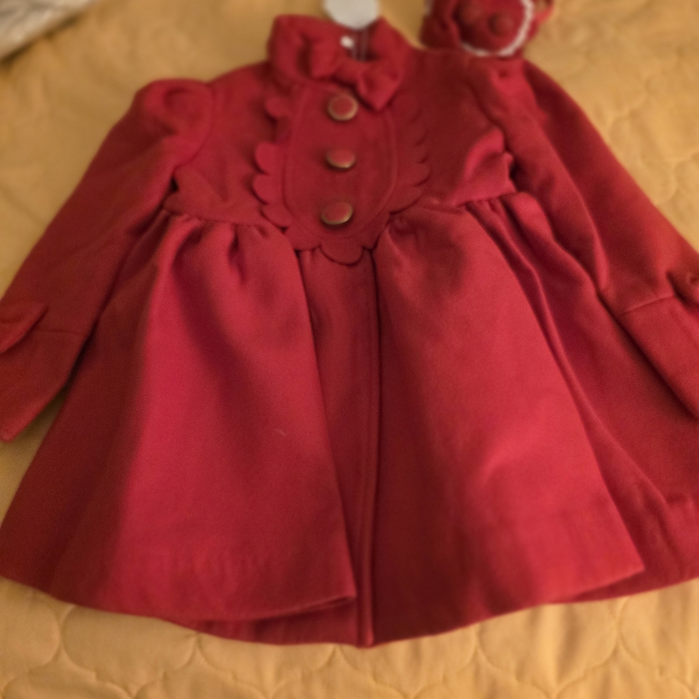 Elegant Red Kids Coat